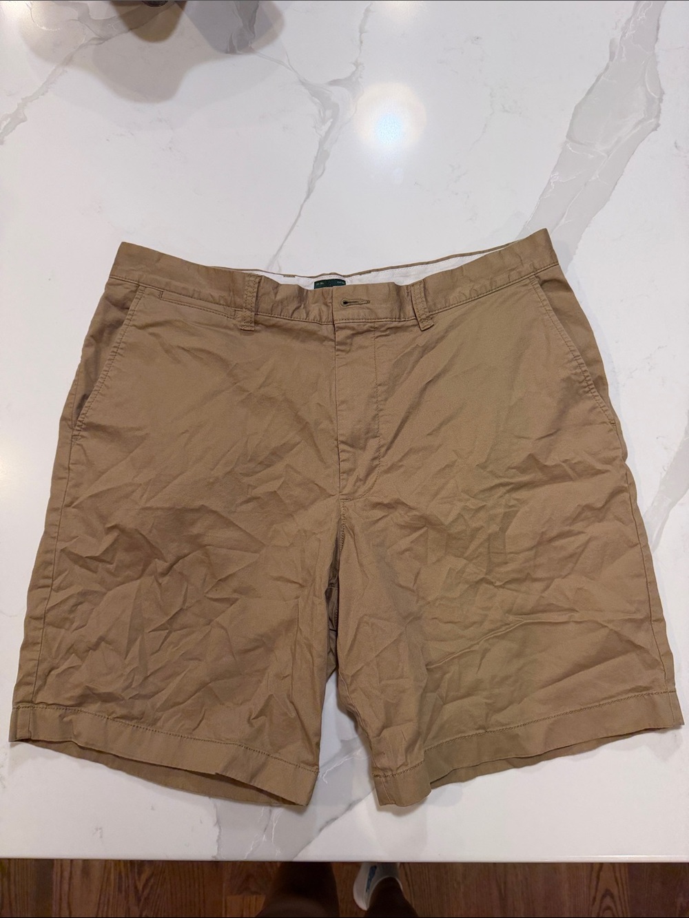 J. Crew Men’s Tan Flat-Front Cotton Shorts